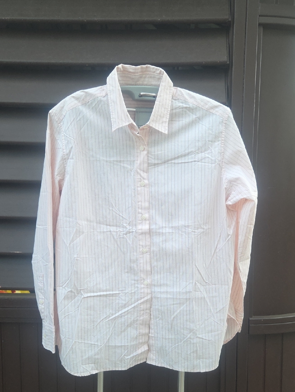 Uniqlo Pink Thin-Stripe Women's Button Down Shirt